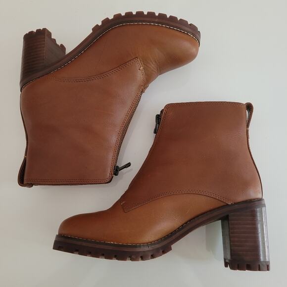 Madewell The Alyce Zip-Front Lugsole Boot in Dried Maple Caramel Brown -Size 7.5 - Picture 8 of 15